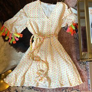 Tessora Multicolor Mini Dress with tassles